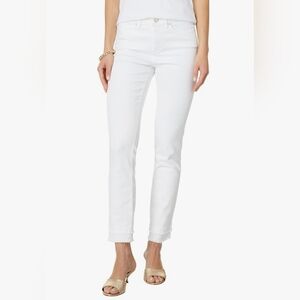 Lilly Pulitzer Women’s White Raw Hem Skinny Jeans Size 10 – Small Spot Flaw